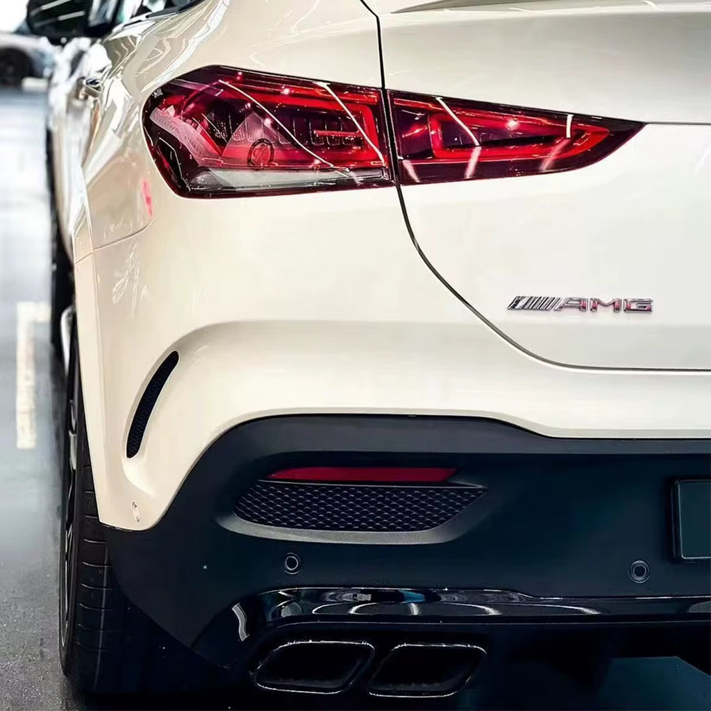 Body Kit  package suitable for Mercedes GLE Coupe C167 after 2019 with black trims, black grille, and black exhaust tips