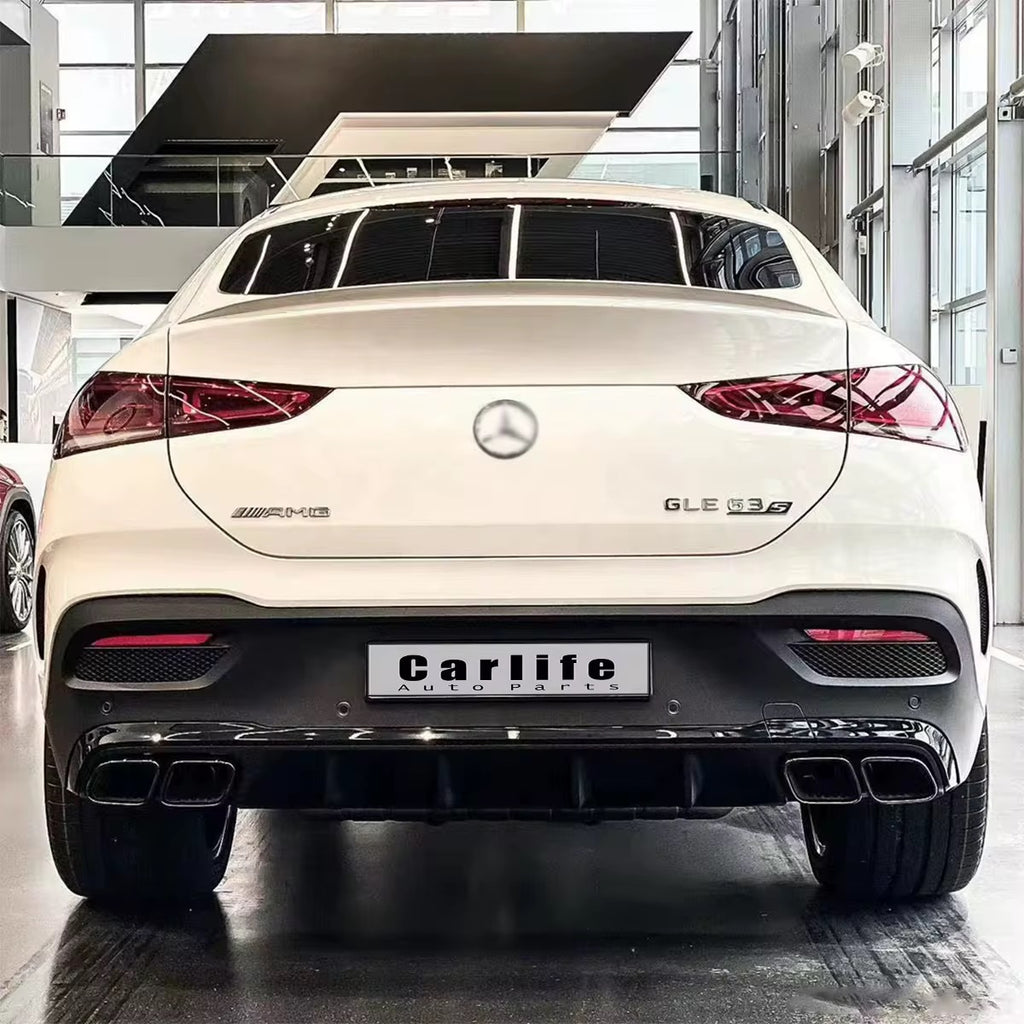 Body Kit  package suitable for Mercedes GLE Coupe C167 after 2019 with black trims, black grille, and black exhaust tips