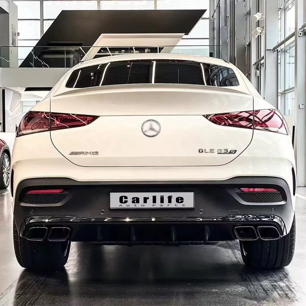 Body Kit  package suitable for Mercedes GLE Coupe C167 after 2019 with black trims, black grille, and black exhaust tips