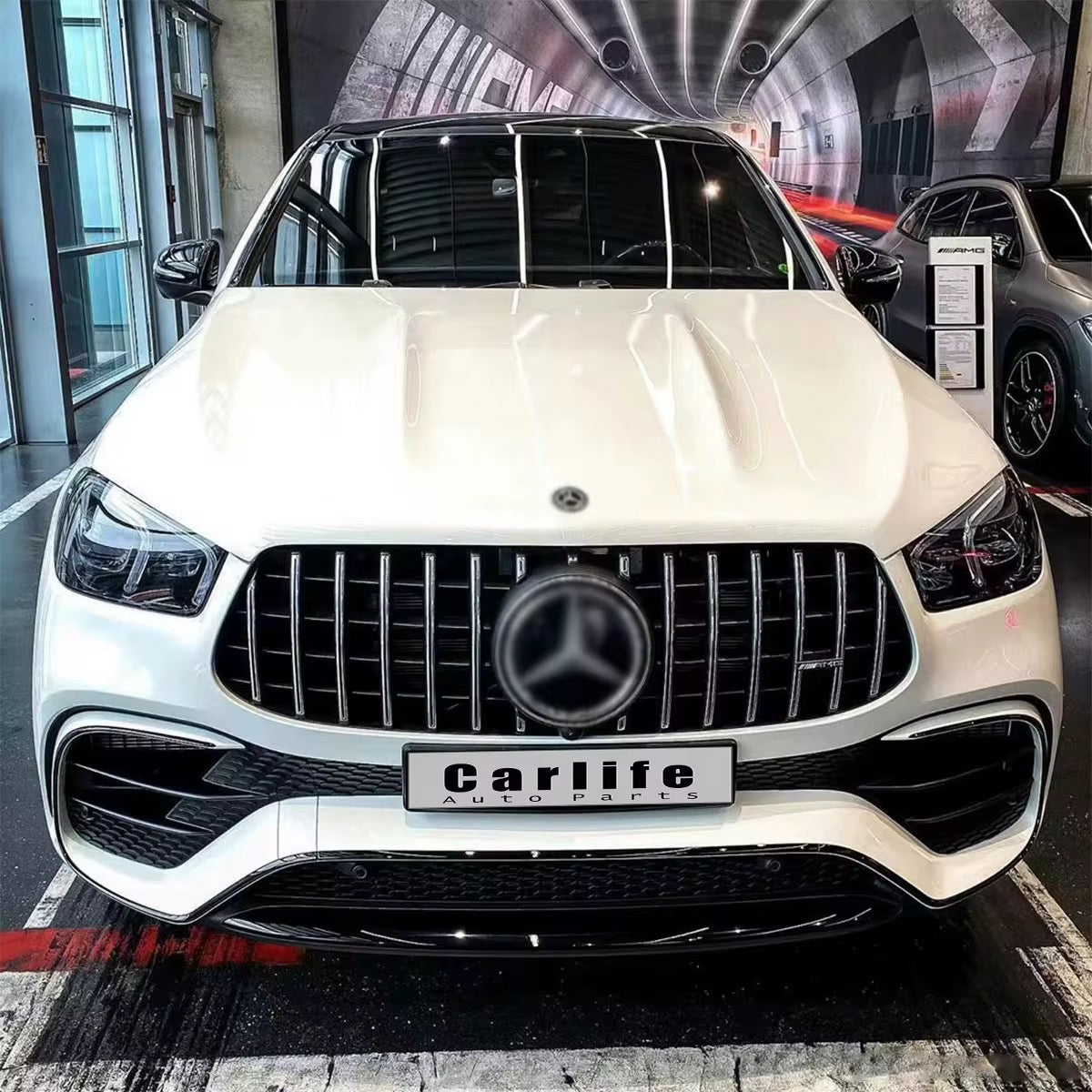Body Kit  package suitable for Mercedes GLE Coupe C167 after 2019 with black trims, black grille, and black exhaust tips