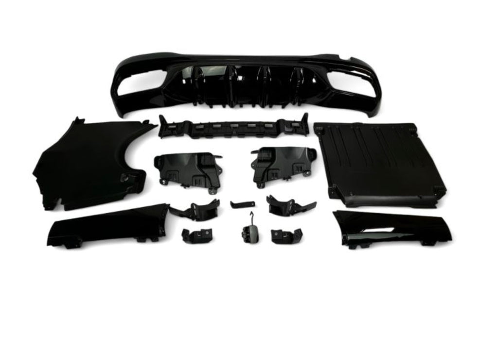 MERCEDES C CLASS W206 AMG63 DIFFUSER ΜΕ ΜΑΥΡΕΣ ΕΞΑΤΜΙΣΕΙΣ
