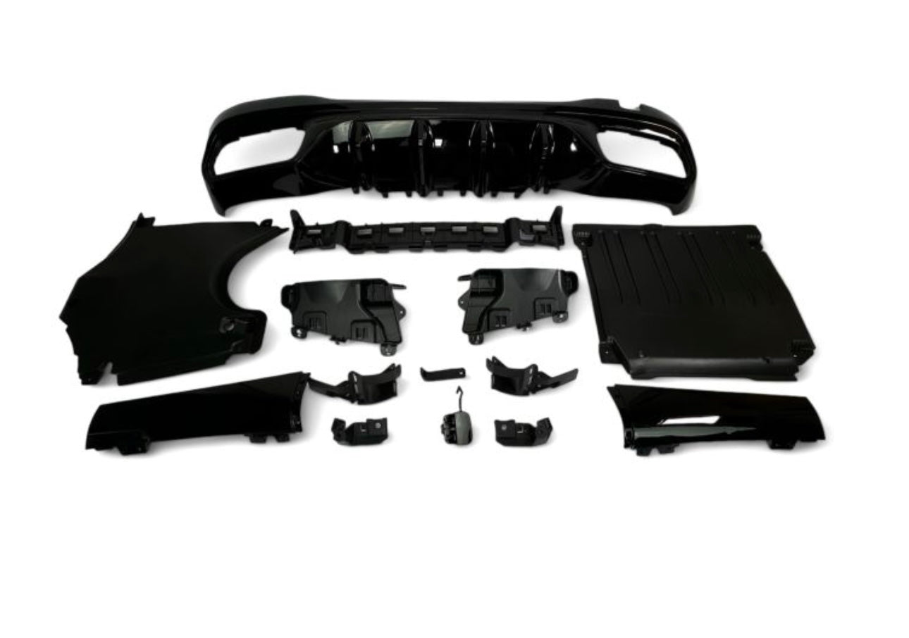 MERCEDES C CLASS W206 AMG63 DIFFUSER ΜΕ ΜΑΥΡΕΣ ΕΞΑΤΜΙΣΕΙΣ